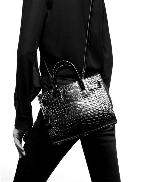 ysl sac de jour black croc